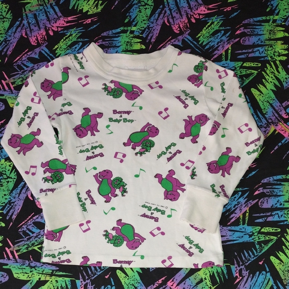 VTG 1993 Barney And Baby Bop AOP Shirt